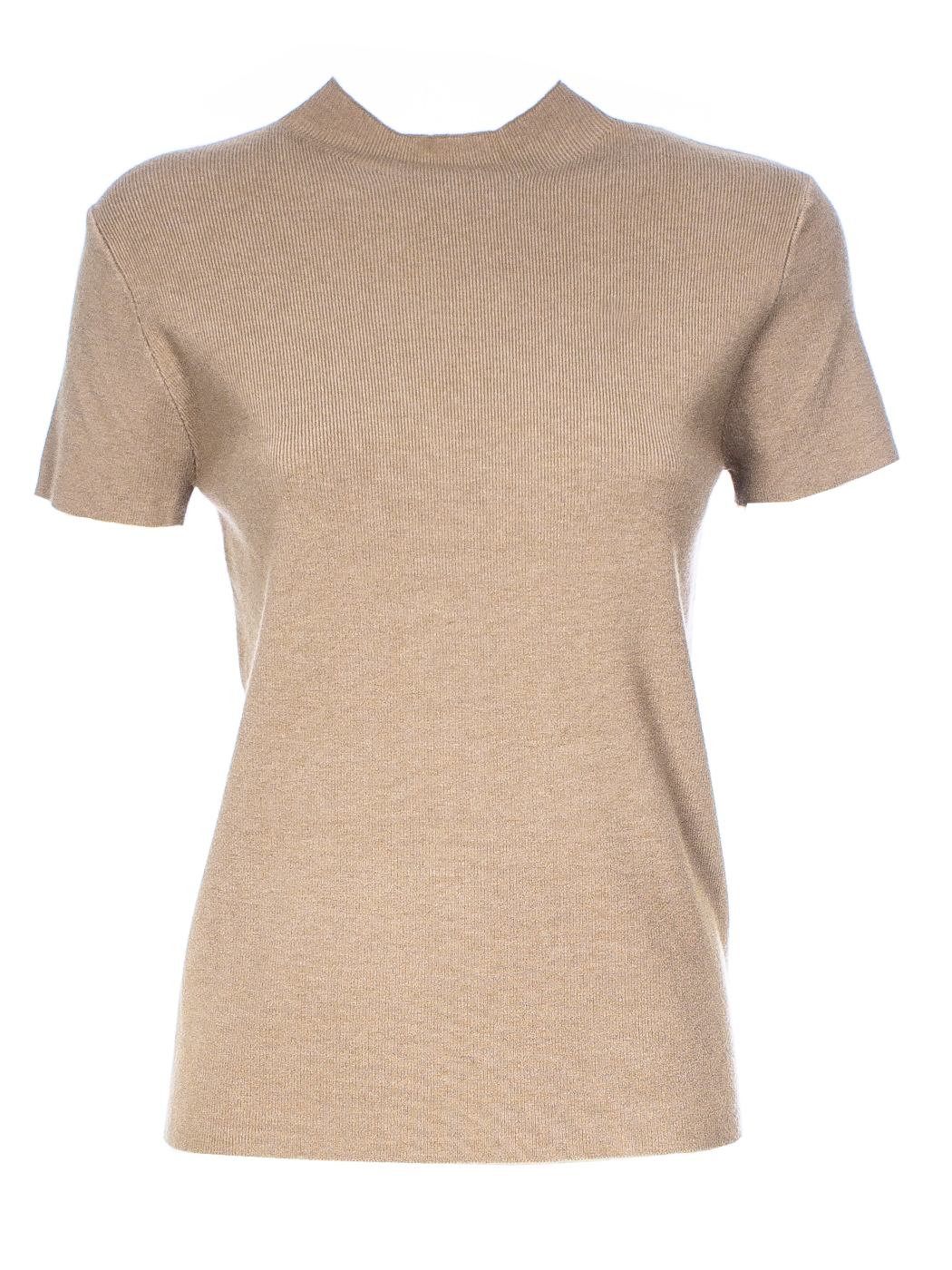 MAGLIA MANICA CORTA, 3 TG, 30% AC 22%NY 20%VI 28%PL, MADE IN PRC    - BEIGE
